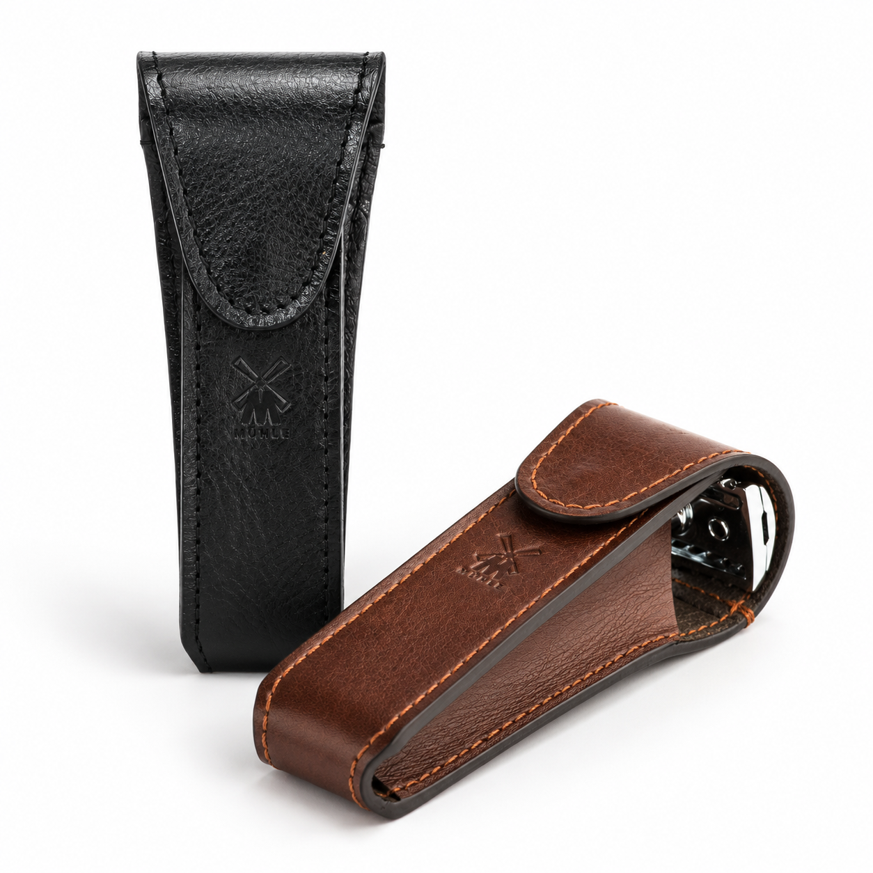 TRAVEL - Leather Pouch for Traditional Safety Razor