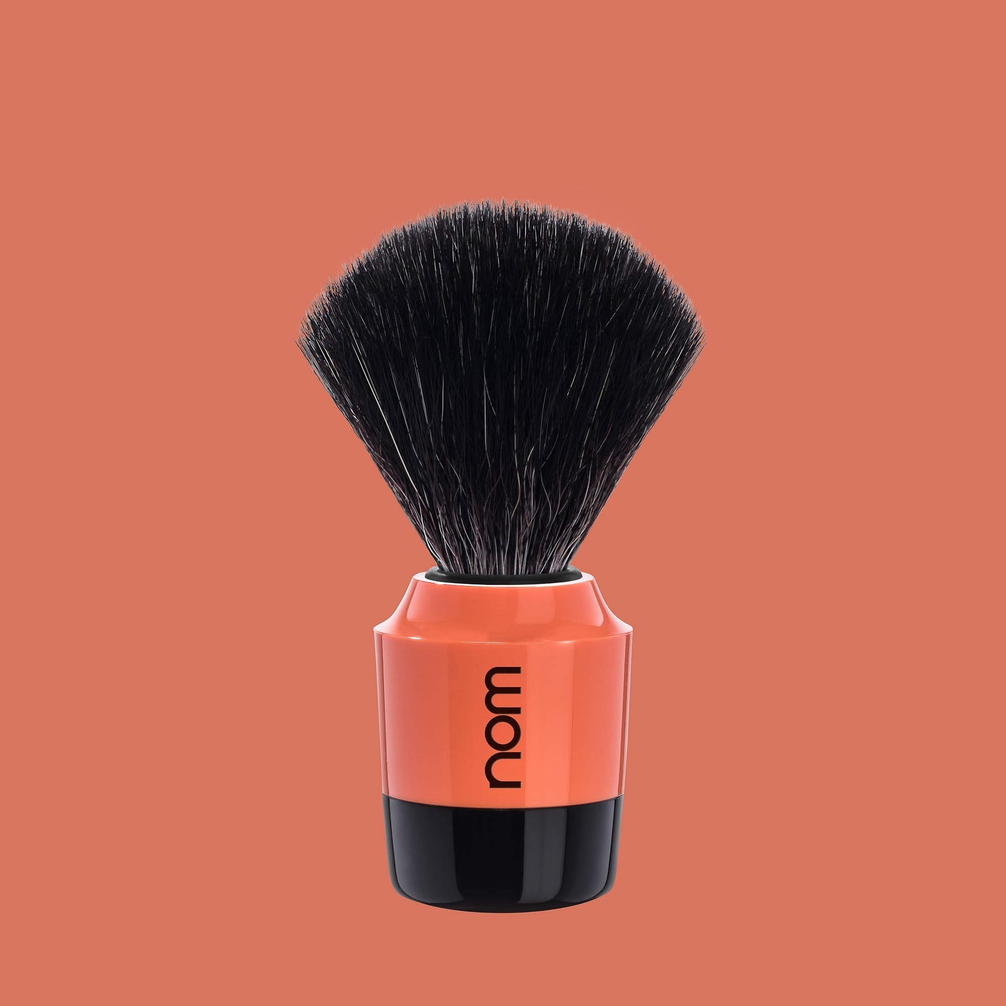 nom MARTEN, Plastic Black/Coral, Black Fibre Shaving Brush