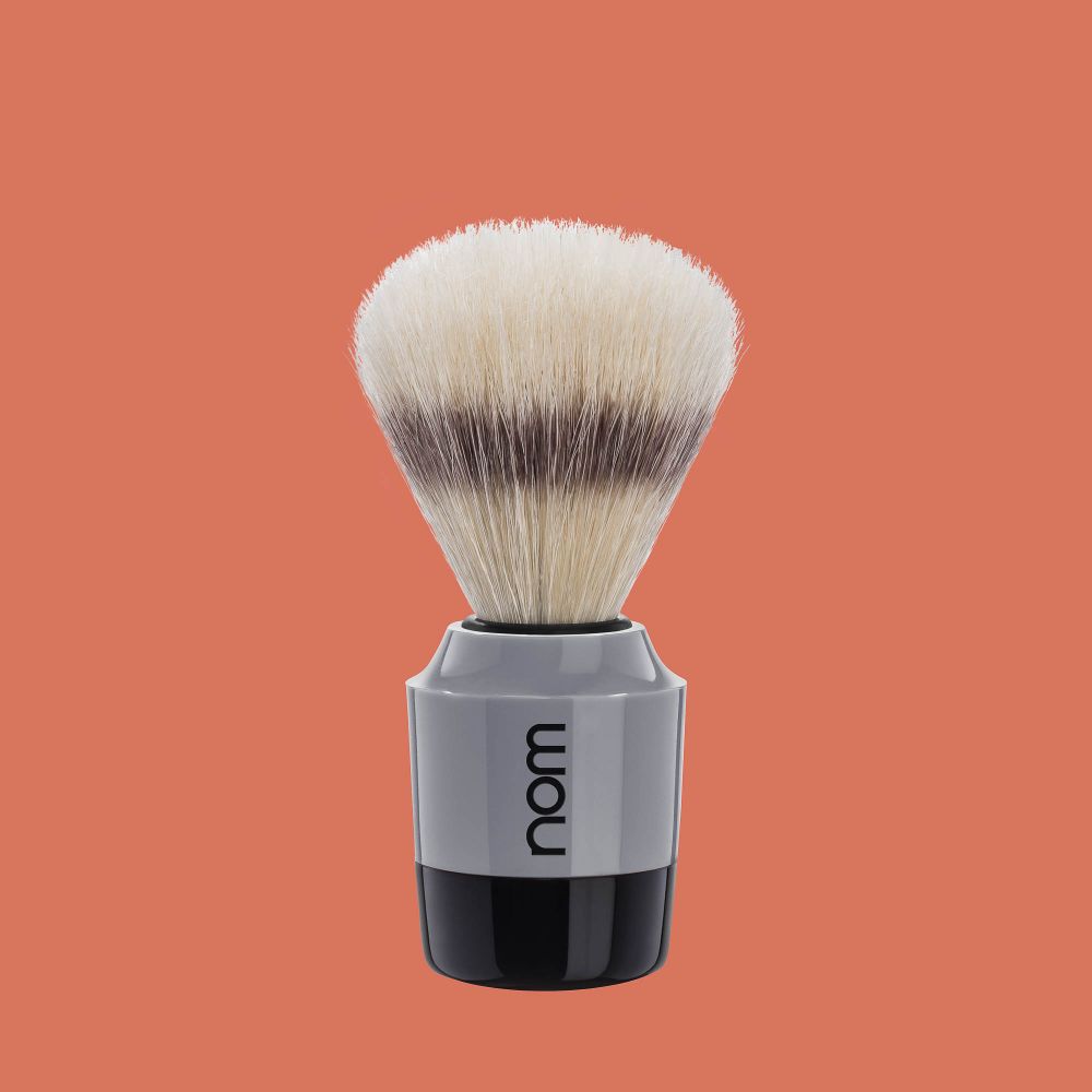 nom MARTEN, Plastic Black/Grey, Pure Bristle Shaving Brush